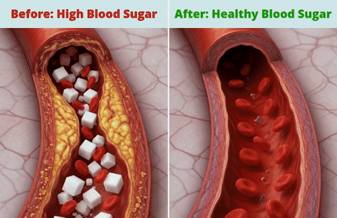 Animated illustration showing how the Calabrian citrus extract supports healthy cholesterol and blood flow